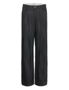 Drapey Stripe Suiting Mid Waist Pleat Pants Bottoms Trousers Wide Leg ...