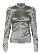 Yesicagz Blouse Tops Blouses Long-sleeved Silver Gestuz