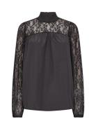 Sc-Netti Tops Blouses Long-sleeved Black Soyaconcept