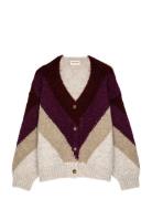 Color Block Boxy Cardigan Tops Knitwear Cardigans Grey Bobo Choses