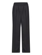 Relaxed Pull On Pants Bottoms Trousers Wide Leg Black GANT