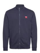 Funnel Neck Zip Tops Sweat-shirts & Hoodies Sweat-shirts Navy Wrangler