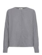 Crinckle Pop Fleur Shirt Tops Shirts Long-sleeved Grey Mads Nørgaard