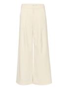 Waisagz Hw Pants Bottoms Trousers Wide Leg Cream Gestuz