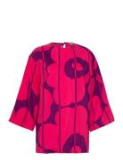 Oaja Vesi Unikko Tops T-shirts & Tops Short-sleeved Pink Marimekko