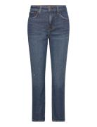 High-Rise Straight Ankle Jean Bottoms Jeans Straight-regular Blue Laur...