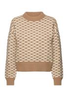 Intarsia C-Neck Tops Knitwear Jumpers Brown GANT