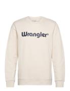 Logo Crew Sweat Tops Sweat-shirts & Hoodies Sweat-shirts Cream Wrangle...