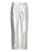 D6Axelle Straight Crop Jeans Bottoms Jeans Straight-regular Silver Dan...