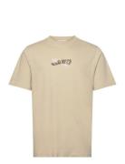 Bobby Flowers T-Shirt Gots Designers T-shirts Short-sleeved Beige Wood...