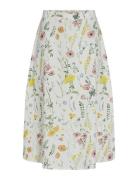 Vicapro Hw Midi Skirt Knelangt Skjørt White Vila