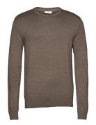 Melange Round Neck Knit Tops Knitwear Round Necks Grey Lindbergh