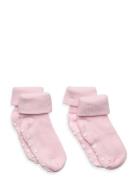 Baby Rib Sock W. Abs Strømper Non-slip Pink Minymo