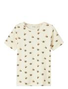 Nmngavo Kim Ss Slim Top Lil Tops T-shirts Short-sleeved Cream Lil'Atel...