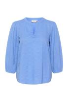 Kajollia Blouse Tops Blouses Long-sleeved Blue Kaffe