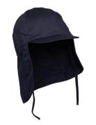 Sun Hat W. String Solhatt Blue En Fant