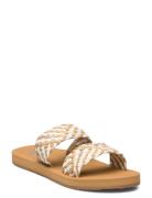 Porto Slide Ii Flate Sandaler Beige Roxy