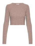 Georgie Cropped Tops Knitwear Jumpers Beige H2O Fagerholt