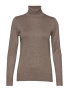 J2046, Milasz Rollneck Pullover Tops Knitwear Turtleneck Brown Saint T...