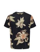 Onsklop Reg Ss Floral Tee Noos Tops T-shirts Short-sleeved Navy ONLY &...