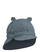 Gorm Linen Sun Hat Solhatt Blue Liewood