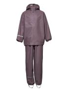 Basic Rainwear Set -Recycle Pu Outerwear Rainwear Rainwear Sets Purple...