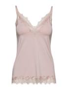 Rwbillie Sl Lace Strap Top Tops T-shirts & Tops Sleeveless Pink Rosemu...