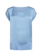 Sc-Thilde Tops Blouses Short-sleeved Blue Soyaconcept