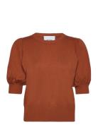 Liva Knit Tee Tops Knitwear Jumpers Brown Minus