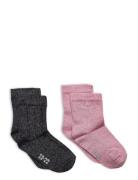 Ankle Sock W. Lurex Sokker Strømper Pink Minymo