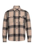 Lennon Check Shirt Tops Overshirts Beige Les Deux