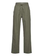 Trousers Linen Blend Bottoms Trousers Green Lindex