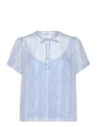 Blouse Tops Blouses Short-sleeved Blue Rosemunde