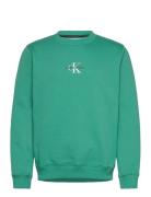 Monologo Crew Neck Tops Sweat-shirts & Hoodies Sweat-shirts Green Calv...