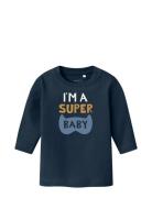 Nbmvacion Ls Top Box Tops T-shirts Long-sleeved T-shirts Navy Name It