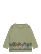 T-Shirt Ls Tops T-shirts Long-sleeved T-shirts Green Minymo