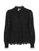 Yasholi Ls Top S. Noos Tops Blouses Long-sleeved Black YAS