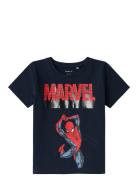 Nmmjaba Spiderman Ss Top Mar Tops T-shirts Short-sleeved Navy Name It