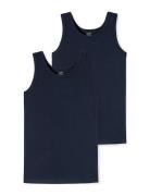 Tank Top Tops T-shirts Sleeveless Blue Schiesser