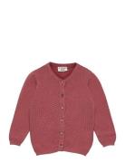 Knitted Cardigan Tops Knitwear Cardigans Pink Fixoni