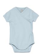 Baby Rib Jersey Body Crossover W. Ss Bodies Wrap Bodies Blue Copenhage...