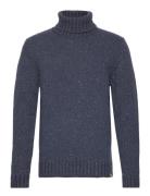 High Neck Knit Sweather Tops Knitwear Turtlenecks Navy Revolution