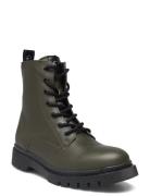 Women Boots Shoes Boots Ankle Boots Laced Boots Khaki Green Tamaris