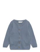 Knitted Cardigan Tops Knitwear Cardigans Blue Fixoni