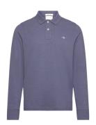 Reg Shield Ls Pique Rugger Tops Polos Long-sleeved Blue GANT