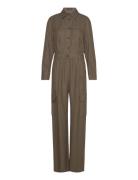 Cotton Pockets Jumpsuit Bottoms Jumpsuits Green Mango