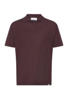 Emmanuel Polo Knit Tops Knitwear Short Sleeve Knitted Polos Burgundy L...