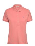 Slim Sheild Cap Sleeve Pique Polo Tops T-shirts & Tops Polos Pink GANT