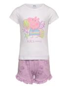 Set 2P Short + Ts Sets Sets With Short-sleeved T-shirt Pink Gurli Gris