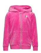 Hoodjacket With Zipper Velour Tops Sweat-shirts & Hoodies Hoodies Pink...